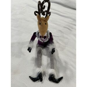 Vintage Cracker Barrel Mr. Reindeer Christmas Shelf Sitter NEW